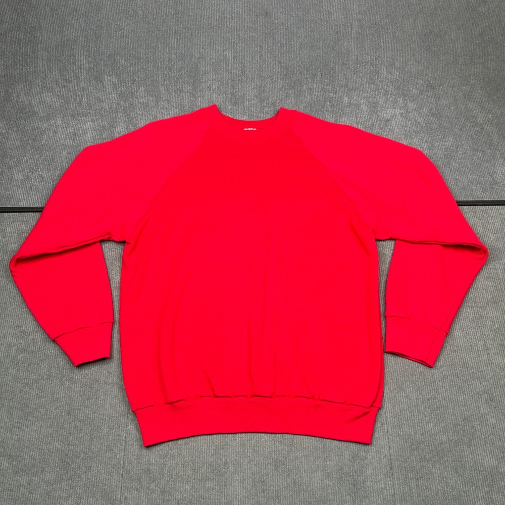 Vintage Fruit of the Loom Casualwear Blank Sweatshirt Red Raglan Cotton Blend M